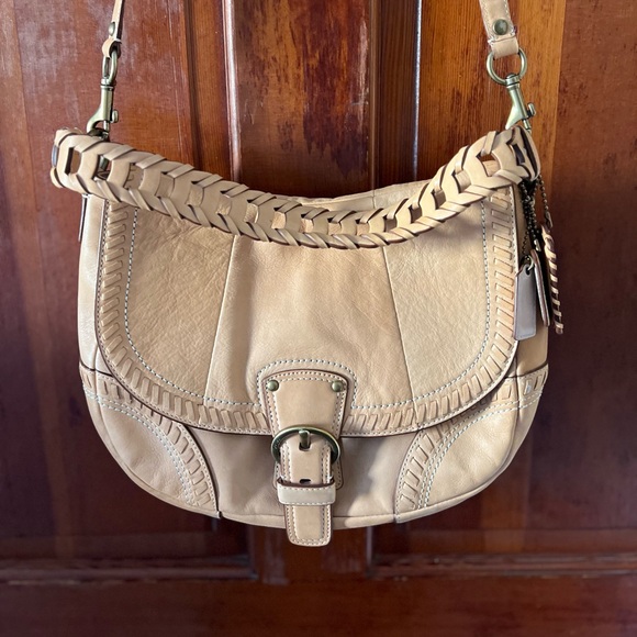 Coach Handbags - Coach Poppy Whipstitch Leather Hobo Crossbody Bag Saddle Tan 19004 Y2K Boho